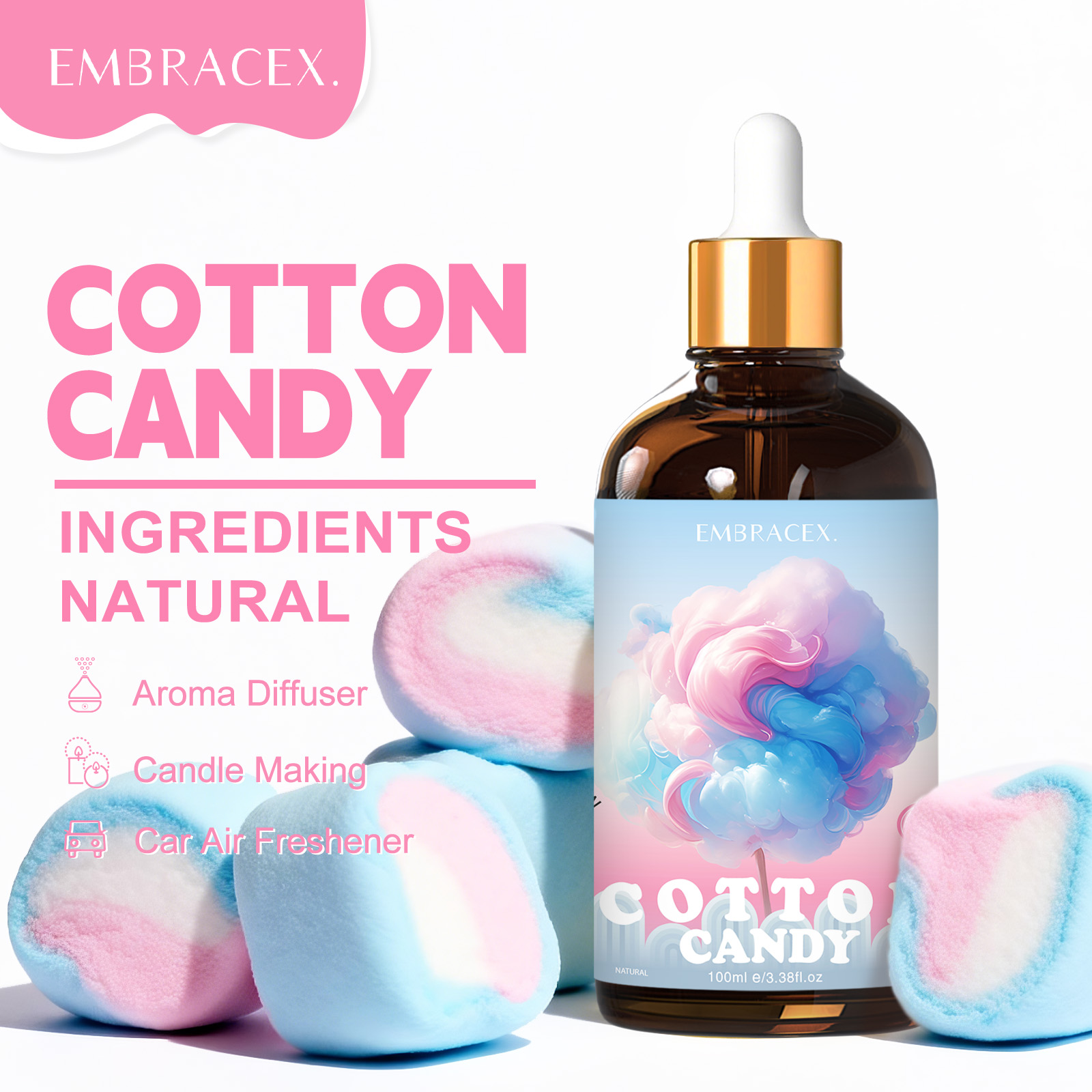Candle Making Scents - 100ml 綿菓子エッセンシャルオイルディフューザーキャンドル作り、友達への贈り物、甘い香りのアロマセラピー