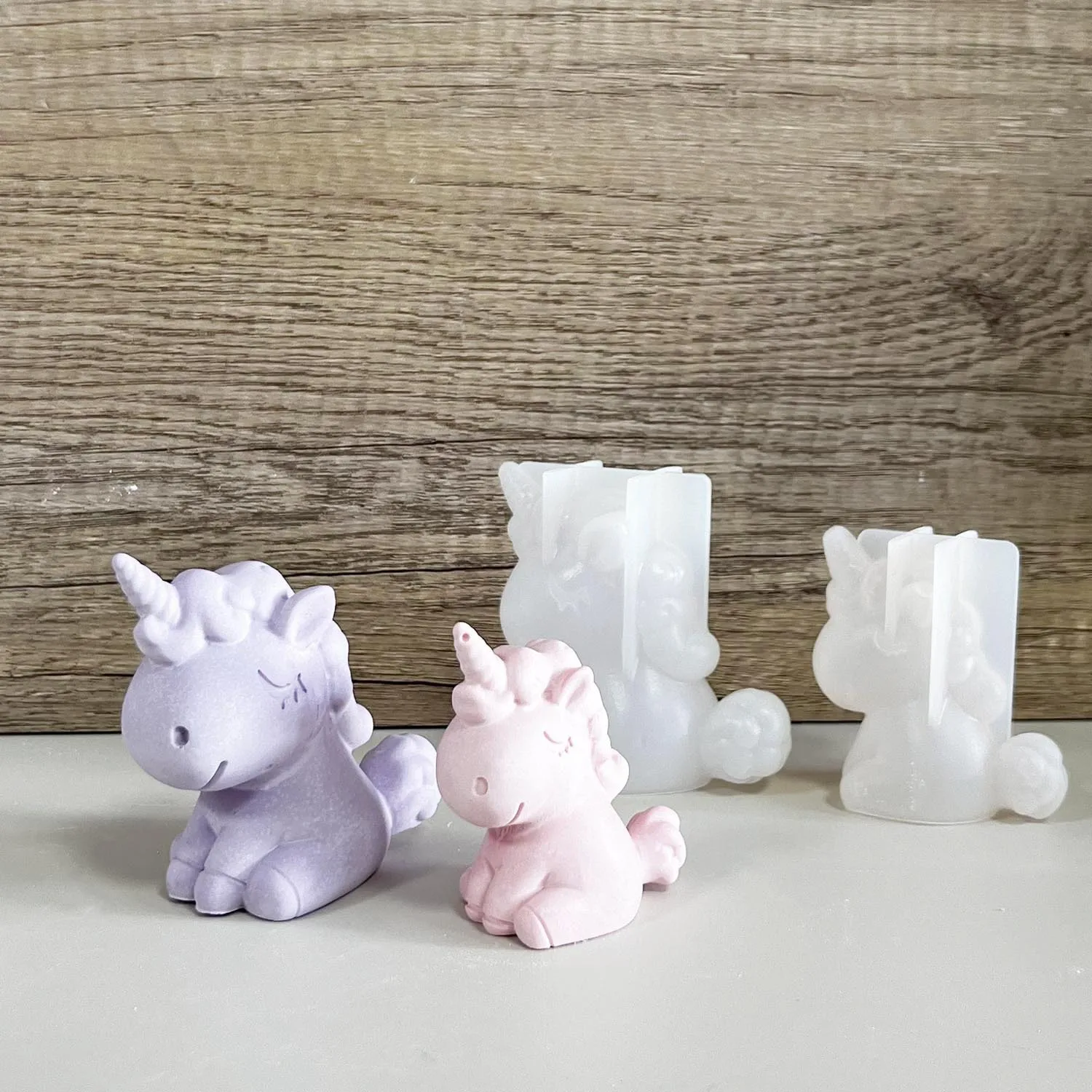 Candle Making Class - 3D 幾何学的なシリコーンユニコーン猫鹿クマ型ソープキャンドルメイク粘土石膏樹脂クラフトモールドケーキ装飾ベーキングツール