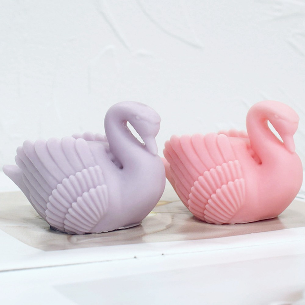 Candle Making Factory - ホワイトスワンシリコンキャンドルモールド,鳥の動物の石鹸,樹脂,チョコレート,結婚式のケーキの装飾,芸術的な装飾,サイガス