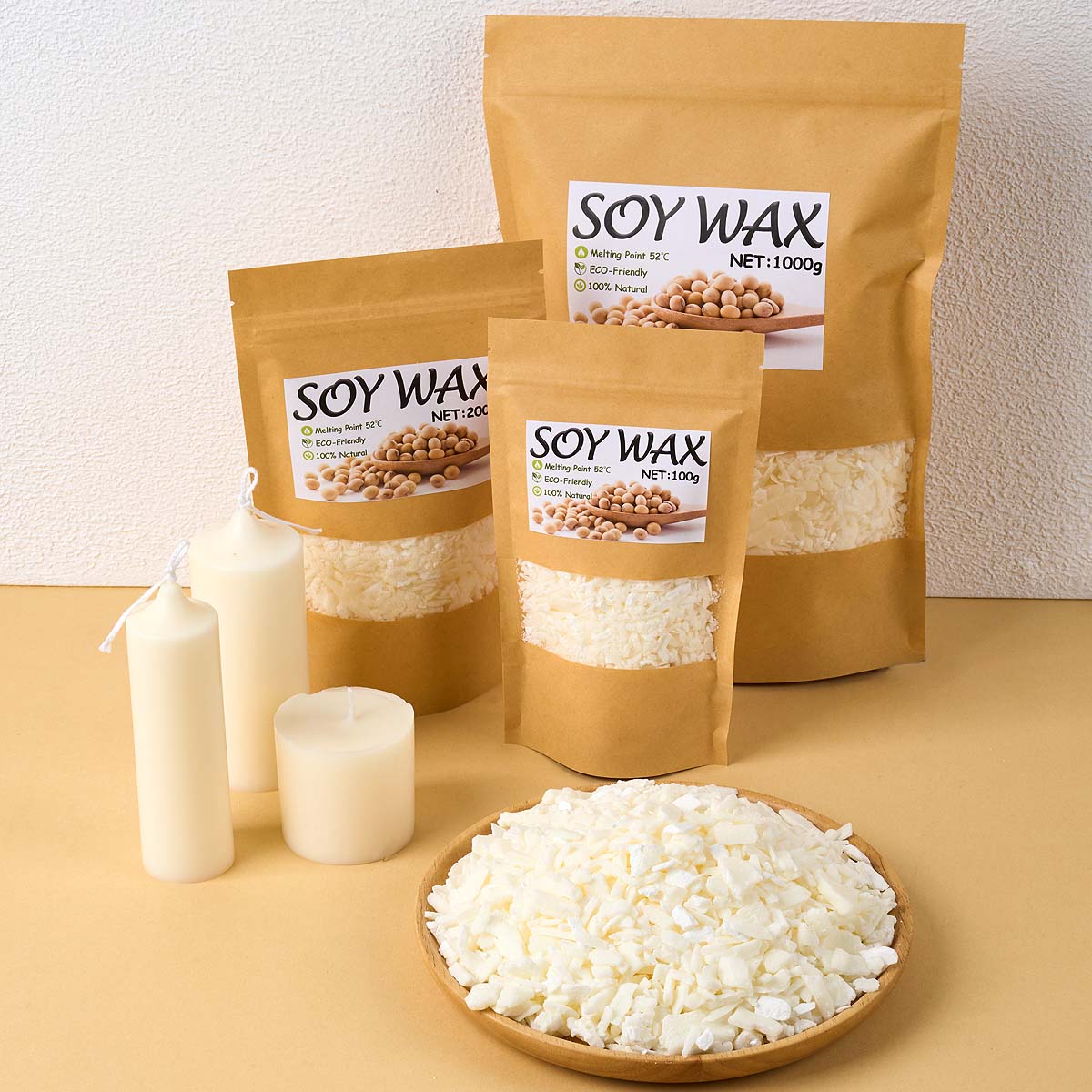 Candle Making Class - 1 ポンドピュアホワイト大豆ワックス DIY 手作りキャンドル工芸品 100% 無添加香りキャンドル原料作成用品キット