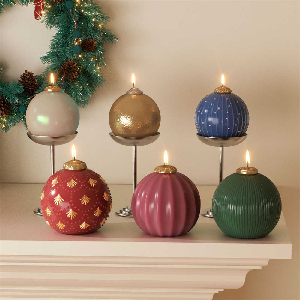 Candle Making Factory - ニコールクリスマスボールキャンドルシリコーン型 DIY 香り付きキャンドル作成型クリスマスギフトツール家の装飾