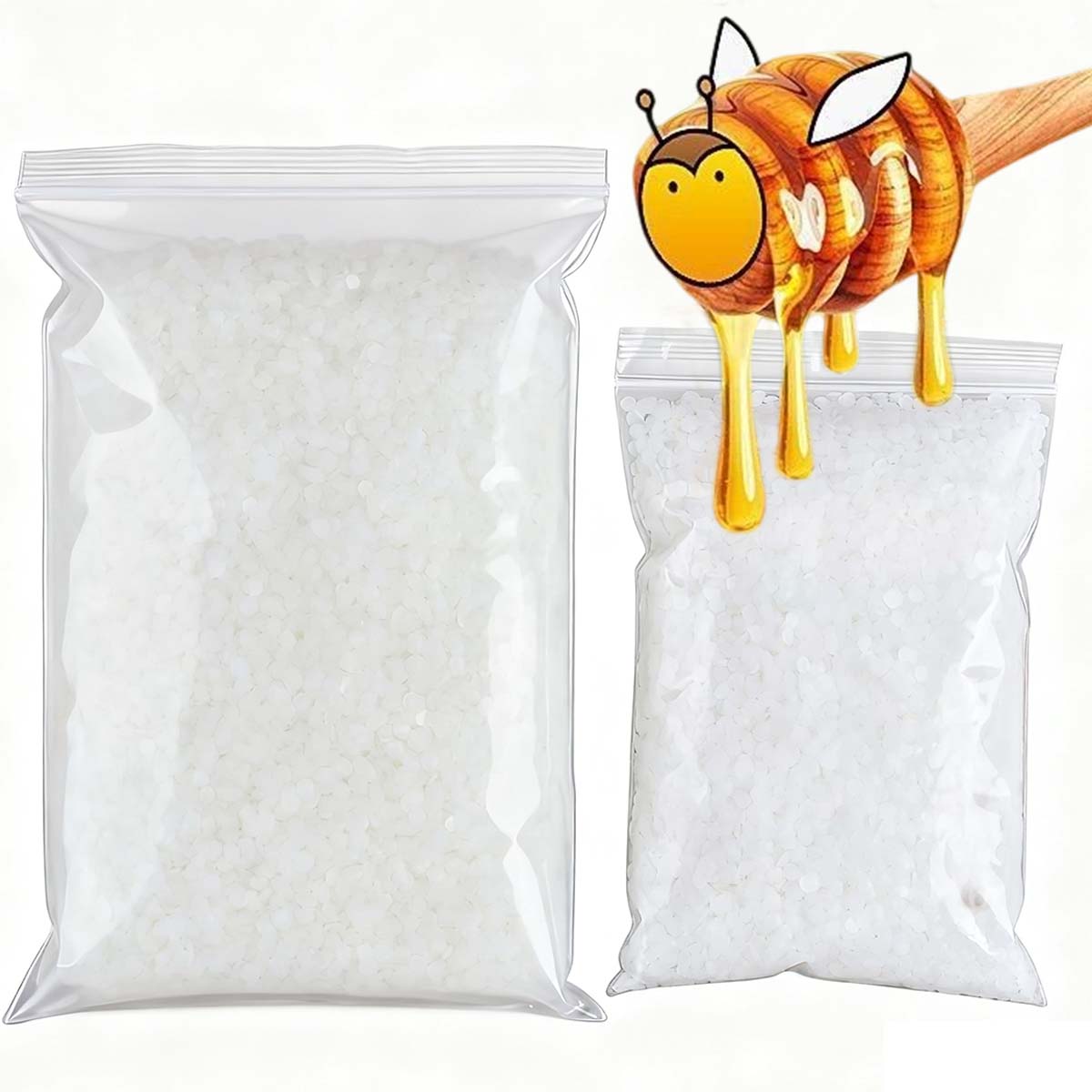 Candle Making Class - 200g-1000g 白蜜蝋 純天然粒状 香り付きキャンドル材料 DIY 無煙芯材料
