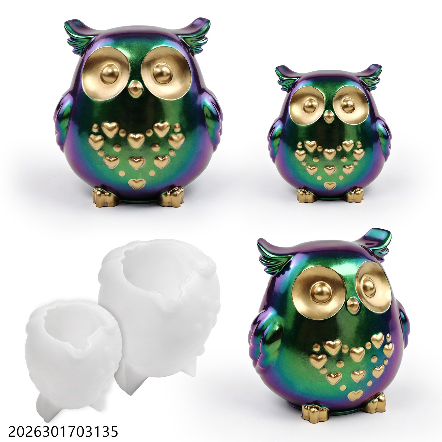 Candle Making Scents - フクロウシリコンモールド 3D鳥型セット DIYエポキシ樹脂石膏セメント石鹸作り香り付きキャンドルホルダークラフトギフト用