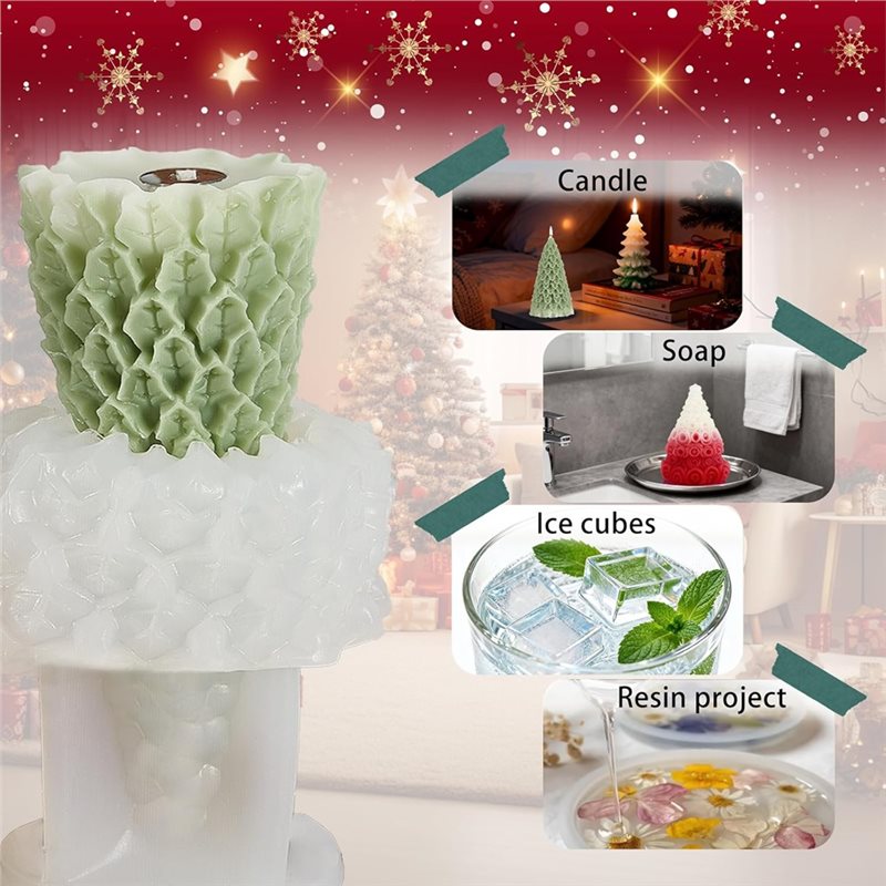 ABZV-クリスマスシリコンモールド クリスマスツリー 松ぼ - Xmas Candle Making のレビューと価格