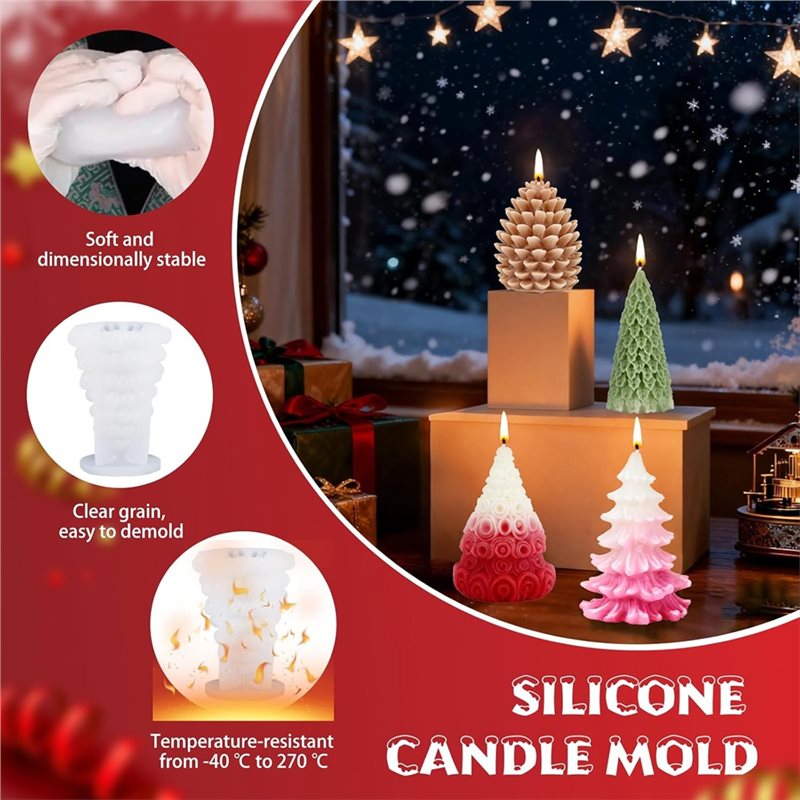 【手当】キャンドル作り用クリスマスツリー、型4個入りクリスマ - Xmas Candle Making のレビューと価格