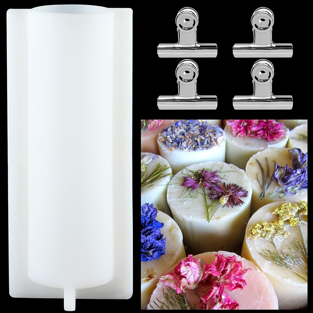 大きな円筒形石鹸型（クリップ付き）、1000mlシリコン製円 - Candle Making Factory のレビューと価格