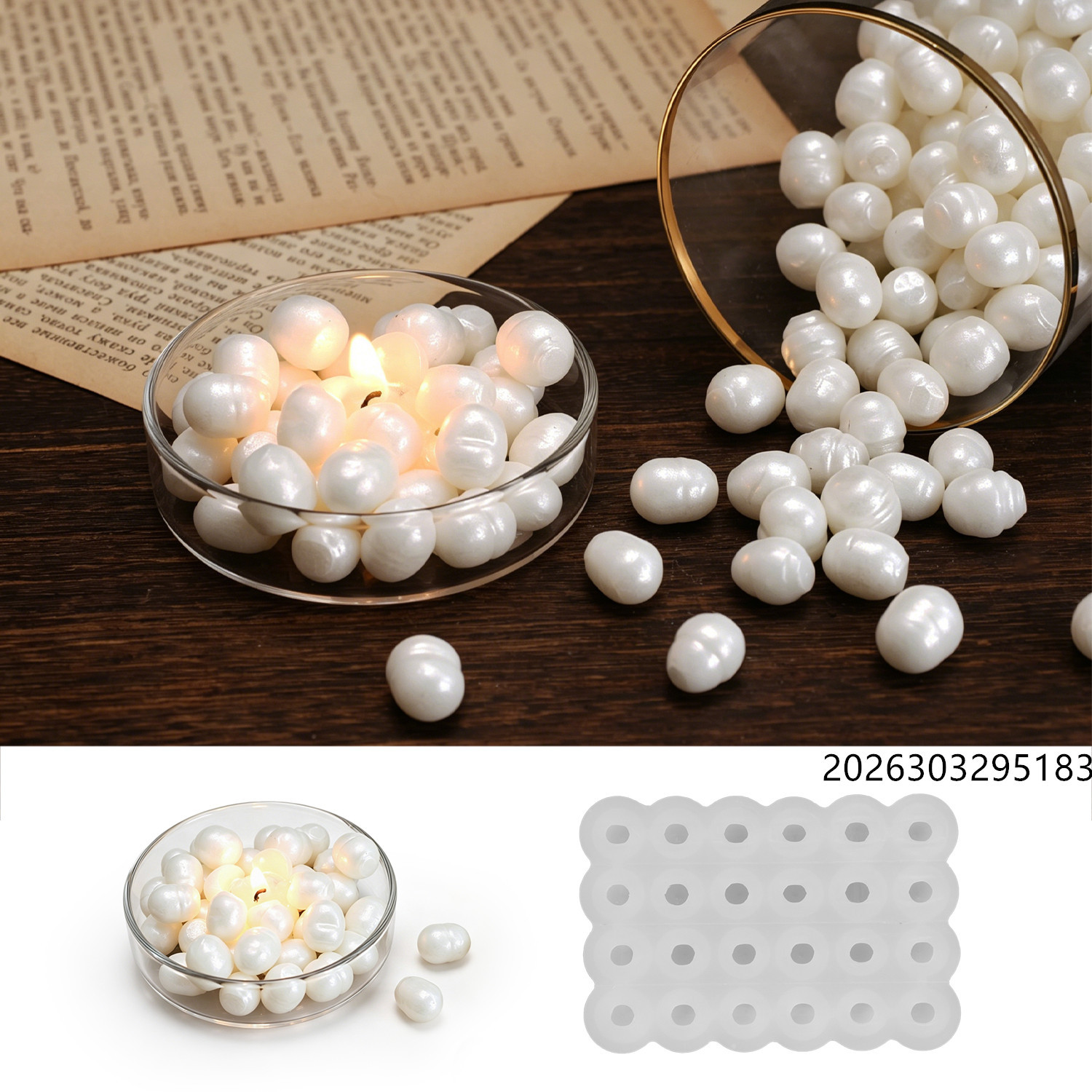 ヒーリングオーシャンパールミラーワックスメルトモールド、香り - Candle Making Scents のレビューと価格