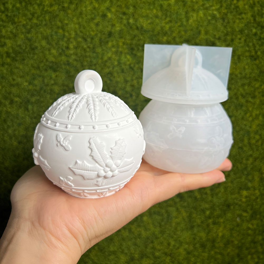 クリスマスラウンドボールキャンドルジャーシリコンモールドDI - Xmas Candle Making のレビューと価格
