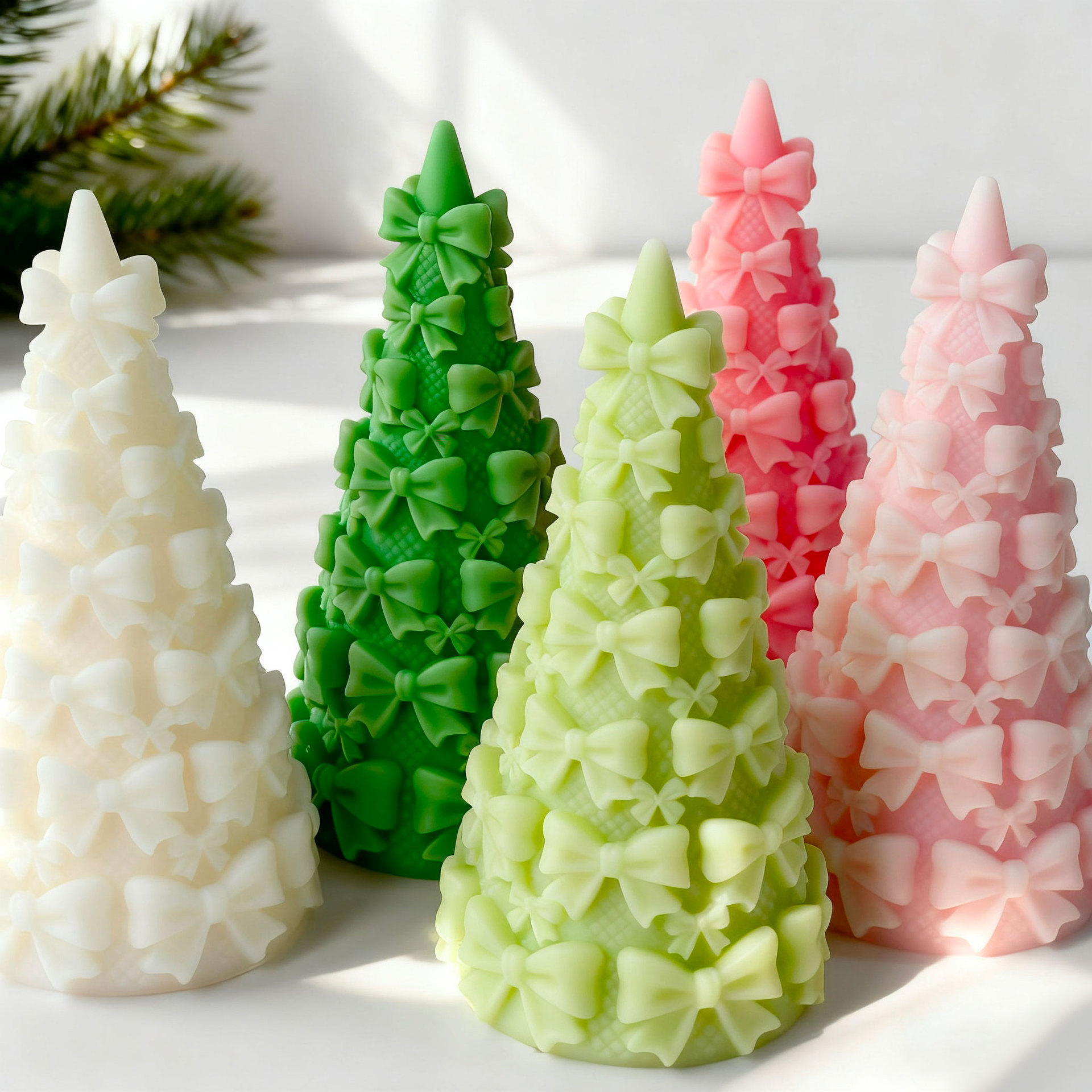 3D 蝶ネクタイ クリスマスツリー ギフトボックス シリコー - Xmas Candle Making のレビューと価格