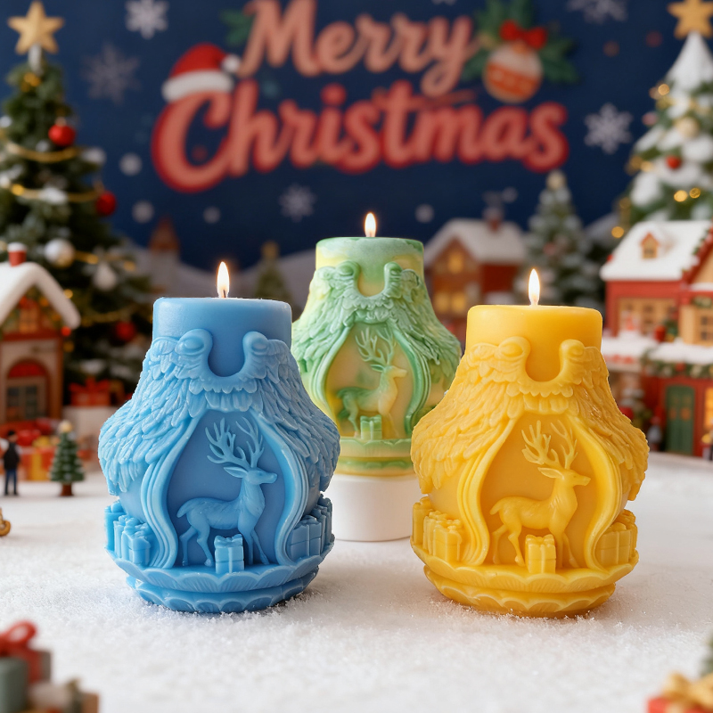 DIY クリスマスシリーズ シリンダーシリコンキャンドル型  - Xmas Candle Making のレビューと価格