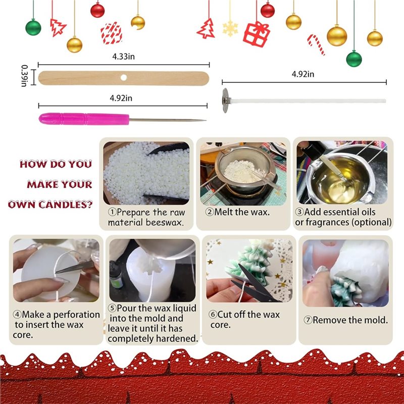 クリスマスシリコンモールド クリスマスツリー 松ぼっくりシリ - Xmas Candle Making のレビューと価格
