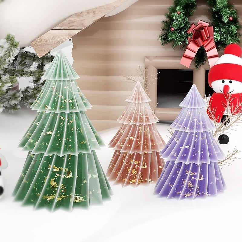 2サイズ展開 3Dプリーツクリスマスツリーシリコンモールド  - Xmas Candle Making のレビューと価格